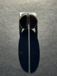 Trapeze ring with split azurite face