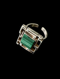 Malachite adjustable ring