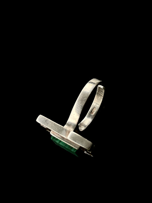 Malachite adjustable ring