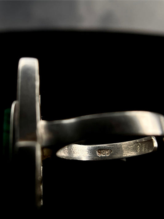 Malachite adjustable ring