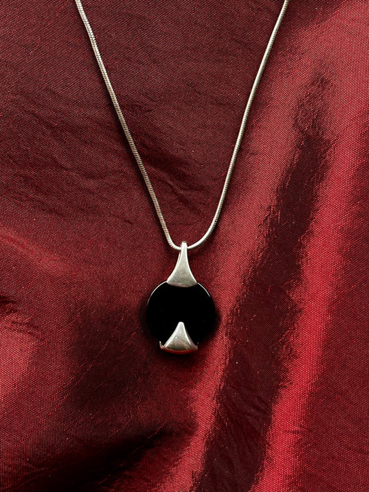 Onyx & silver pendant