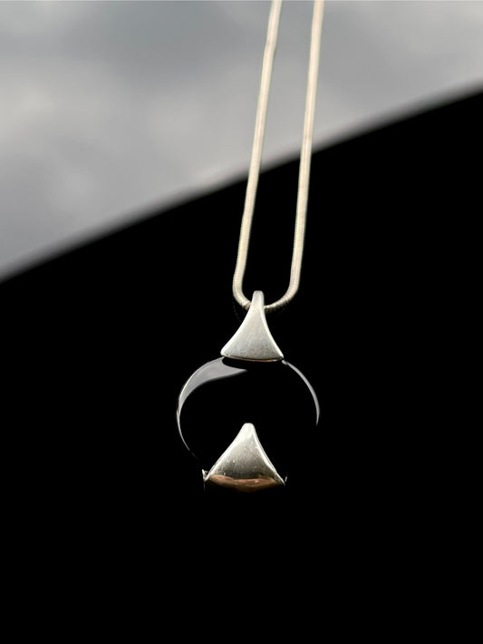 Onyx & silver pendant