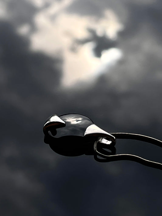 Onyx & silver pendant