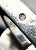 Trapeze ring with split azurite face