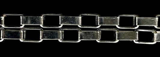 Rectangle link silver bracelet