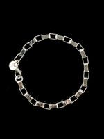 Rectangle link silver bracelet