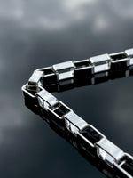 Rectangle link silver bracelet
