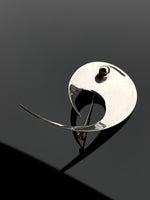 Abstract silver brooch