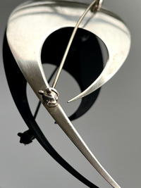 Abstract silver brooch
