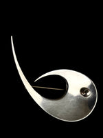 Abstract silver brooch