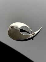 Abstract silver brooch