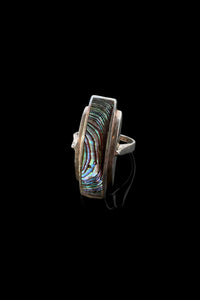 Iridescent abalone ring