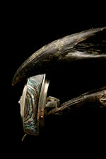 Iridescent abalone ring