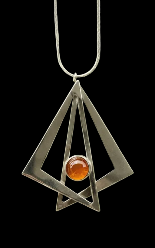 Carnelian geometric pendant