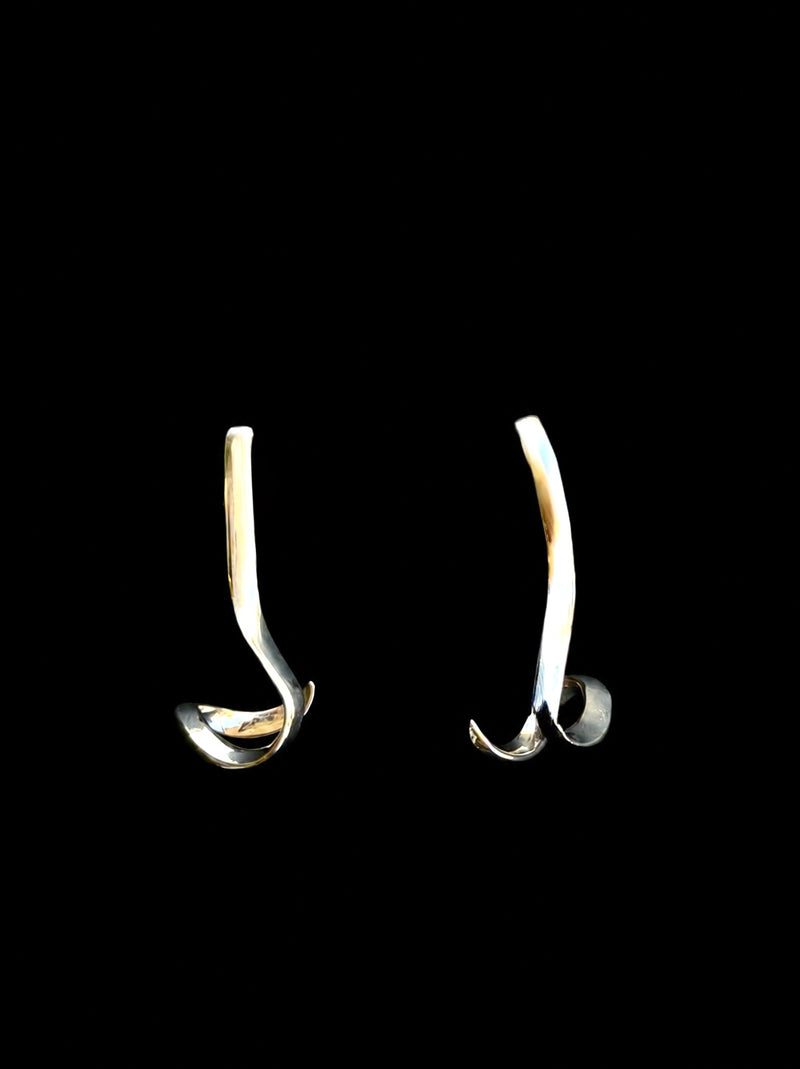 Silver spiral earrings