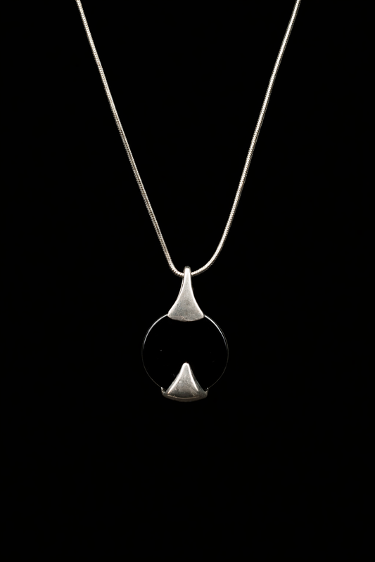 Onyx & silver pendant