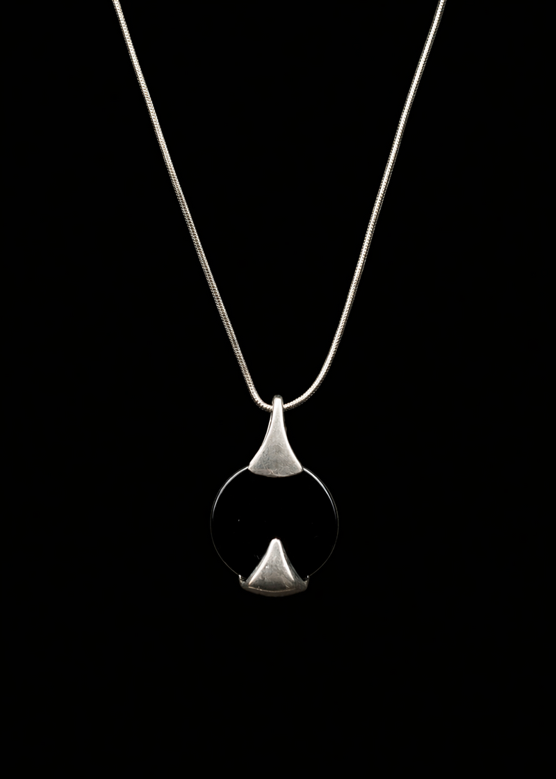 Onyx & silver pendant
