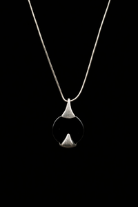 Onyx & silver pendant