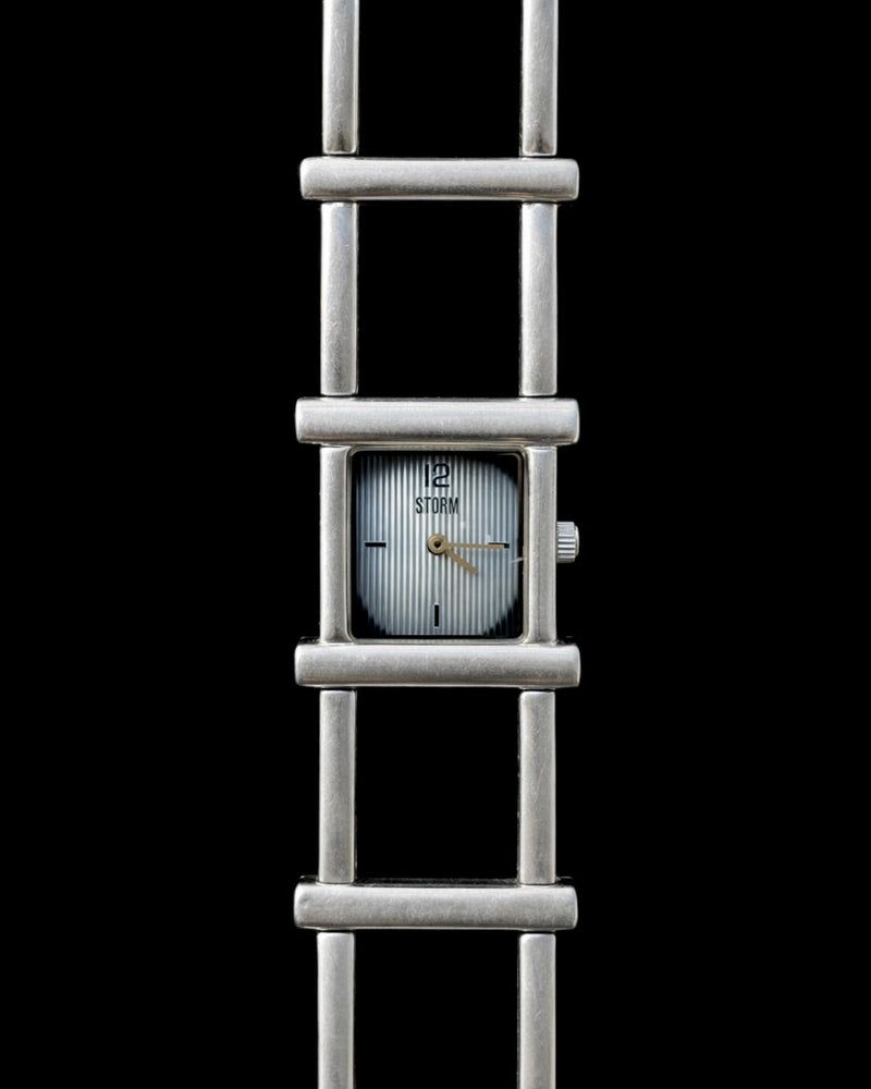 Geometric steel quartz watch
