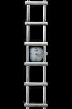 Geometric steel quartz watch