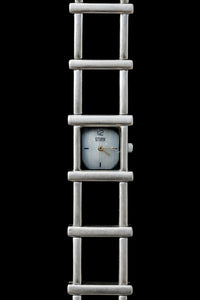 Geometric steel quartz watch