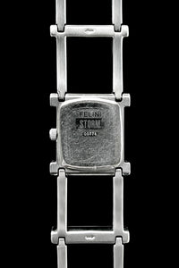 Geometric steel quartz watch