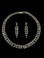 Articulated chevron necklace & earrings set