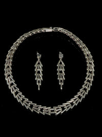 Articulated chevron necklace & earrings set