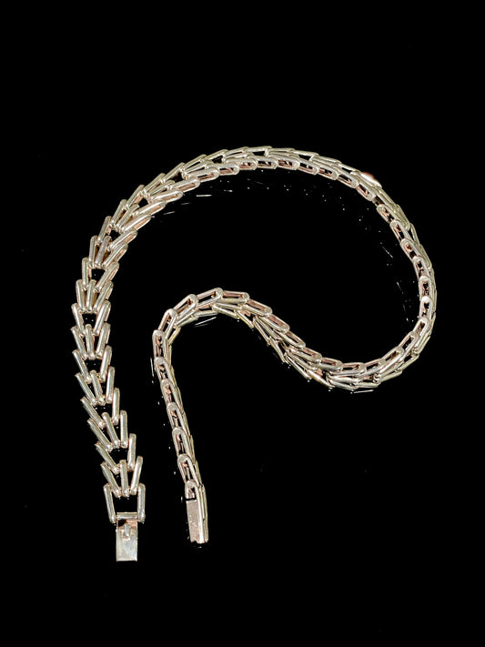 Articulated chevron necklace & earrings set