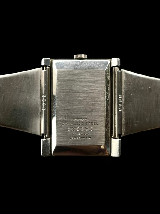 Seiko rectangular blue dial watch