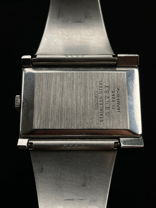 Seiko rectangular blue dial watch