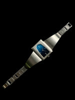 Seiko rectangular blue dial watch