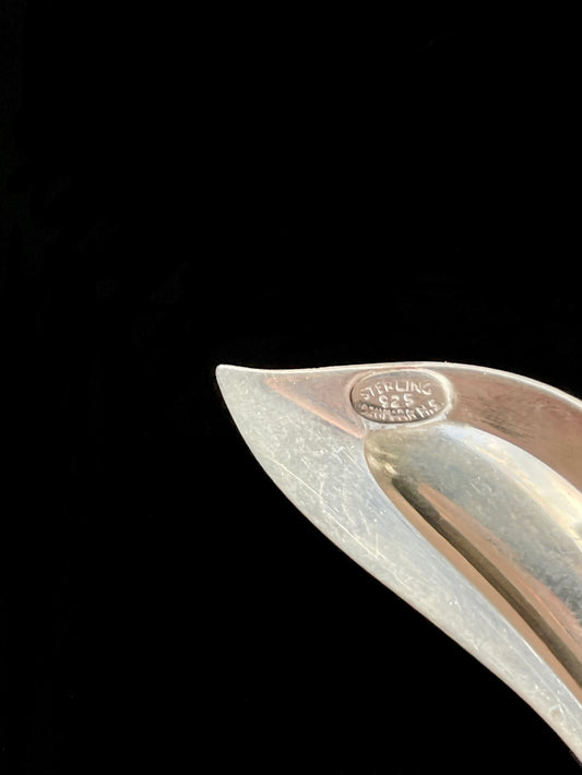 Danish abstract bird brooch